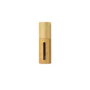 XUANY Empty Mini Portable Lip Oil Sample Vial Lip Gloss Refillable Tube Sample Vial Bottles Aromatherapy Perfume Bottles Wood Roller Bottle Bamboo Roll-on Bottle Essential Oil Bottles
