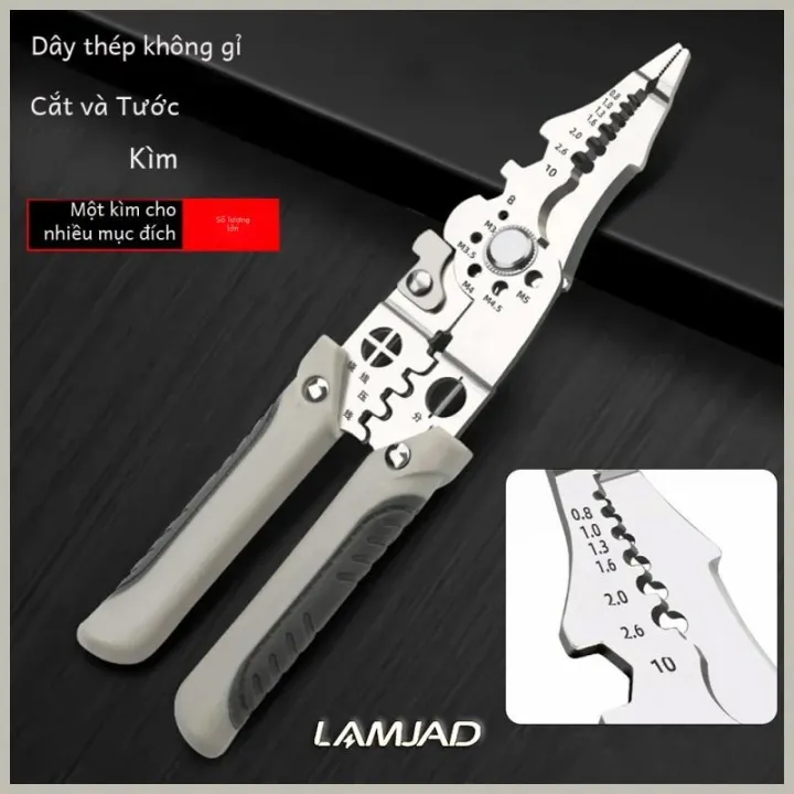 Đa Năng Crimper Cắt Cáp Dây Thép Không Gỉ Tước Kìm Dụng Cụ Cầm Tay Cho ...