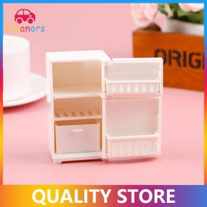 [Eleanor] Dollhouse Miniature Bench Refrigerator Toys Kitchen Home Furniture Decoration