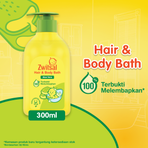 Zwitsal Baby Bath Hair and Body Sabun Mandi Bayi Natural Aloe Vera 2 in 1 300ml x2