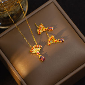Fashion necklace pendant - Luxury and exclusive small-scale collar chain accessory  【钛钢】项链女 宝石电镀吊坠耳钉戒指小众高级感简约锁骨链饰