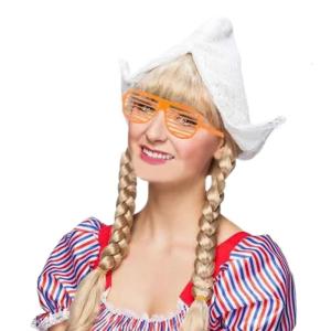 Lace Dutch Hat Holland Dutch Hat Costume with Shutter Shade Glasses for Women Role Play and Cultural Themed Event