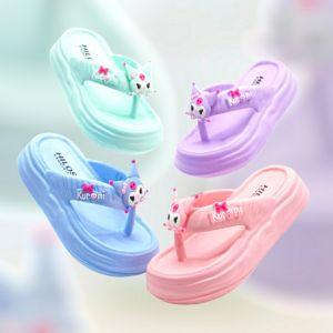 HILOS - Sandal Jepit Anak Perempuan Karakter Kuromi Terbaru Bahan Karet Ringan Empuk Kekinian