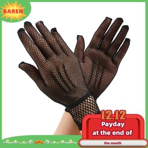 BAREN 1 cặp Hot Bán Fishnet lưới Găng tay thời trang phụ nữ Phụ Nữ Cô Gái găng tay bảo vệ ren phụ nữ thanh lịch phong cách Găng tay màu đen và trắng