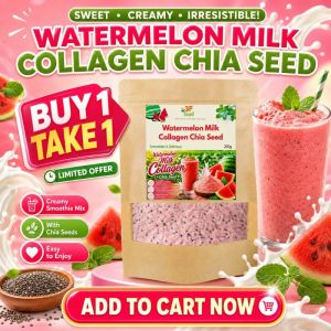Watermelon Milk Collagen Chia Seed – Creamy Fruity Smoothie Drink Mix | Refreshing & Easy 500g