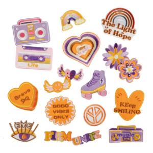 18 Pcs Speaker Embroidered Patches Roller Skates Iron On Patches Applique Patches Sewing Patches Flower Repair Patches