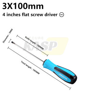 Magnetic Screwdriver Set Rubber Handle Flat Applied To (-) And (+) Screw 4" 6" 8" Multi -Size Tool