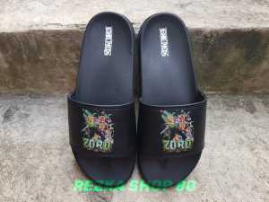 Sandal Selop Anak dan Dewasa Motif One Piece ZORO - Sandal Flip Flop Free paperbag - Sandal Anak Laki - laki dan Perempuan - Kekinian -REZKA SHOP 88