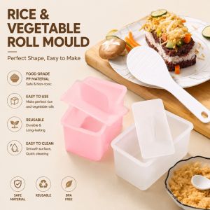 Plastic Sushi Mold Rice Mould Kids DIY Rice Mold Rectangular Sushi Maker Box Sushi Making Tools