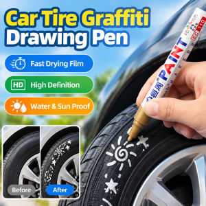Tire Paint Marker Pen Car Tire Graffiti Pen Waterproof Quick Dry Tyre Lettering Marker Pen Car Motorcycle Wheel DIY Decoration