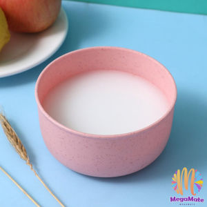 MegaMate ชามข้าวเด็กข้าว สาลีทรงกลม วัสดุธรรมชาติ ปลอดภัยไม่มีสารพิษ Round plastic bowl สปอตสินค้า Maygo