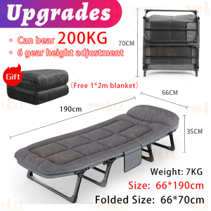 [✅Sg Ready Stock] Japanese Portable Folding Single Bed 75cm Wide Surface Lightweight Foldable bed (FREE Blanket )