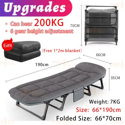 [✅Sg Ready Stock] Japanese Portable Folding Single Bed 75cm Wide Surface Lightweight Foldable bed (FREE Blanket )