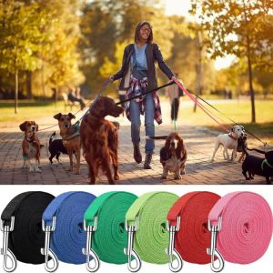 Nylon Long Dog Training Leash 1.5M-30M 2cm Wide Traction Rope Lanyard Versatile Pet Walking Leads for Small To Large Dogs