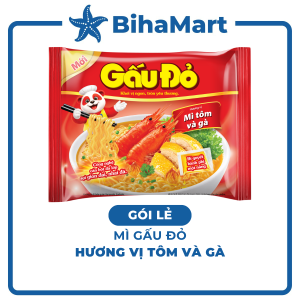 [GÓI LẺ] - ASIAFOODS - Mì Gấu Đỏ hương vị Tôm và gà Mì Tôm và gà Gấu Đỏ Mì gói ăn liền Gấu Đỏ Tôm và gà (63g/gói)