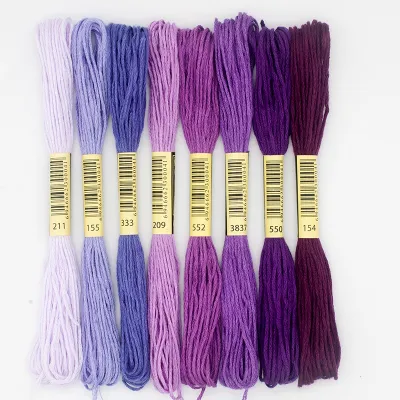 8pcs Embroidery Thread / Floss Mixed 8 Colour Set Handmade DIY Cross Stitch Thread Colorful Benang Sulam 8色/混色刺绣线