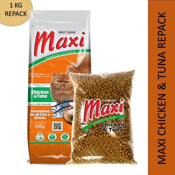 Makanan Kucing Maxi Cat Chicken Tuna Kemasan Repack 1 Kg Lazada