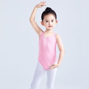CAMPHORSTORE61RE8 Cotton Girls Ballet Leotard Double Camisole Elastic Dance Bodysuit Fashion Body Shaping Dancewear Children