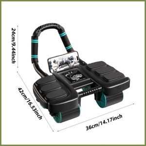 Con lăn tập bụng 4 bánh con lăn trợ lực 6 thảm tay dụng cụ Plank phiên bản mới tặng kèm thảm tập
