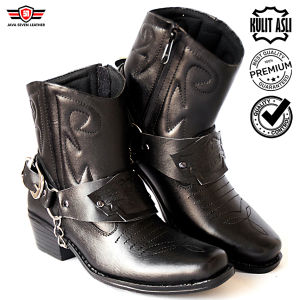 CBR SIX Sepatu boot cowboy berbahan kulit sapi BSC 218 - KULIT