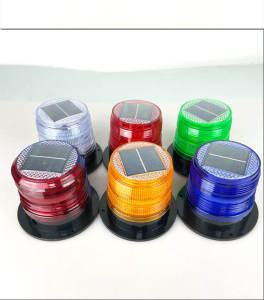 1pc Solar strobe light LED Road accident construction barricade flashing warning tower light Red green and yellow