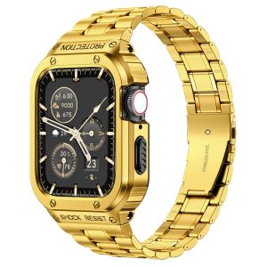Bộ sửa đổi sang trọng Mod Khung kim loại Gờ cho Apple Watch 10 Band Ultra 2 49mm Case 42mm 46mm iWatch Series Ultra 10 9 8 7 SE2 6 5 4 3 Dây đeo đồng hồ 45mm 44mm 40mm 41mm dành cho nam giới