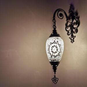 Turkish Wall Lamp Mosaic Glass Wall Light for Bedroom Living Room Dining Room Mediterranean Pendant Wall Lights