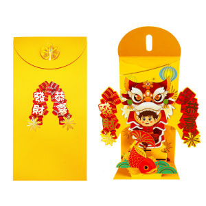 6Pcs 2024 CNY Red Envelopes Chinese Dragon Year Red Packet Lucky Money Packet Envelope Spring Festival Children Gift