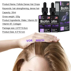 【1/2PCS】Biotin Hair Growth Vitamin Googeer hair follicle density drops Repair hair follicles