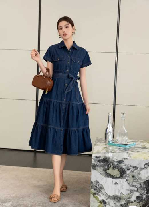 dress denim wanita dress denim wanita