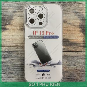 Ốp lưng iPhone 15 pro max (15 pm) 15 pro 15+ (15 Plus) ip 15 dẻo trong chống sốc viền gồ cao cấp bền đẹp