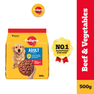 PEDIGREE Adult Dog Food Dry Dog Food Beef And Vegetable Flavor 500g