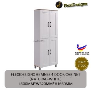 Hemnes 4 Door Shoe Cabinet/Multi Function Shoe Rack/Strong Construction Laminate Wood/Rack Kasut