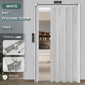 Suminoe PVC Folding Sliding Door Waterproof Accordion Room Divider Space-Saving Track Door for Bathroom Kitchen Home Use