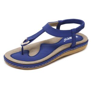 【35-42】Summer New Fashion Non-slip Casual Sandals Womens Buckle Embroidered Thread Flat Shoes Seaside Beach Flip-flops Womens Shoes