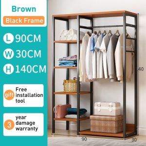 Hanging Wardrobe Organizer Clothes Rack Open Metal Standing Hanger Open Wardrobe for Bedroom
