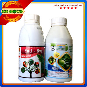Bộ đôi Trừ Khảm Lá Do Virus Và Thiếu Vi Lượng - ENDBYE VÀ ANTI CMV 3 trong 1 - chai 500ml - phân bón cao cấp