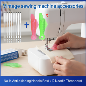 Vintage sewing machine accessories Sewing set Pressure-stopping presser foot Number 14 needle Fish needle threader