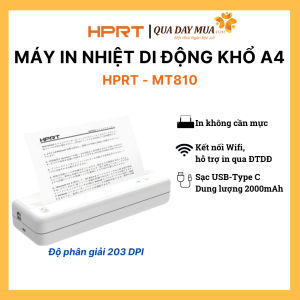 Máy in nhiệt di động khổ A4 HPRT-MT810 In Nhanh Phân Giải Cao Máy In Nhỏ Gọn Kết Nối Đa Nền Tảng