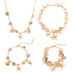 Handmade Look Stainless Steel Marine Adjustable Length Starfish Shell Necklace/Bracelet Summer Fashion Gift