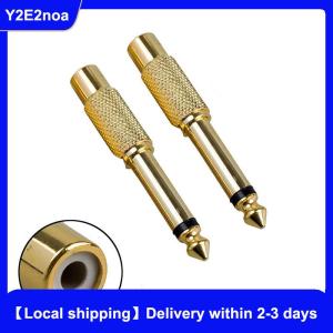 【Local shipping】 2Pc 6.35mm 1 4 Mono Male Jack to RCA Female Plug Audio Adapter Cable Converter