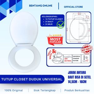 Tutup Closet Duduk Universal Toilet Cover Kloset Closet Seat Putih Penutup Kloset Closet WC