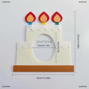 [COD] ourlove Birthday Party Supplies Funny Hat Ins Felt Birthday Hats Creative Party Cap with Rope Kids Party Cap Party Photo Props