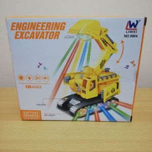 Battery Operated Engineering Excavator Truck With Cool Flashing Light & Music