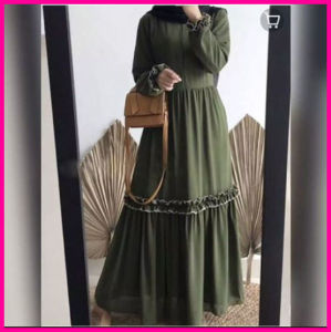 Dress Wanita Fashion Muslim Gamis Wanita Terbaru Kekinian Busui Rempel Terbaru - Webrina