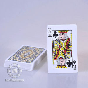 Combo 2 bộ bài poker hoa văn kiểu Singapore 100% plastic bản dài kèm hộp nhựa