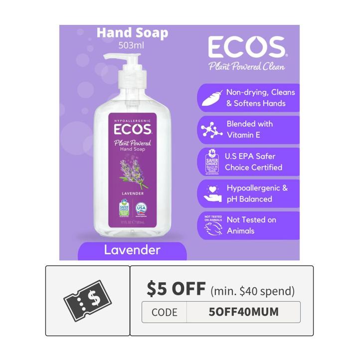 Ecos Hypoallergenic Hand Soap Lavender 17 Oz/503ML Lazada