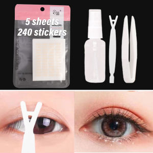 Dorisna เทปติดเปลือกตาสองชั้นแบบใสสำหรับผู้หญิงเทปติดเปลือกตาสองชั้นลายลูกไม้ธรรมชาติช่วยในการแต่งสติ๊กเกอร์แปะเปลือกตาด้วยน้ำ480ชิ้น