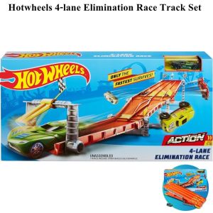 Hotwheels 4-lane Elimination Race Track Set ชุดราง4เลน พับเก็บได้ พกพาง่าย ลิขสิทธิ์แท้100% ราง GDY60 #
