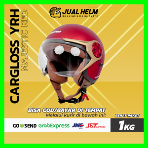 Helm Cargloss YRH Hijab Ori | Helm Wanita | Retro Bogo | Helm Half Face | Jual Helm